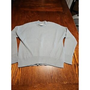Abercrombie Fitch Sweater Womens Small Long Sleeve Blue Ribbed Side Slit (A645)